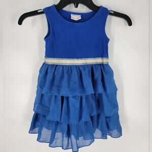 Hanna Andersson Blue Sleeveless Glitter Tiered Ruffle Dress 4